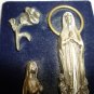 VINTAGE Lourdes SAINT BERNADETTE & Virgin Mary ITALY A.M. Cisele'a LaMain 3D PIC