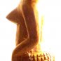 AFRICAN ART WOOD CARVED SCULPTURE FIGURINE WOMAN CARRYING WATER 14.5"