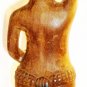 AFRICAN ART WOOD CARVED SCULPTURE FIGURINE WOMAN CARRYING WATER 14.5"