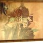 VINTAGE FRENCH ETCHING - Belgium - SIGNED Van Gelden FRAMED ART CITY SKYLINE
