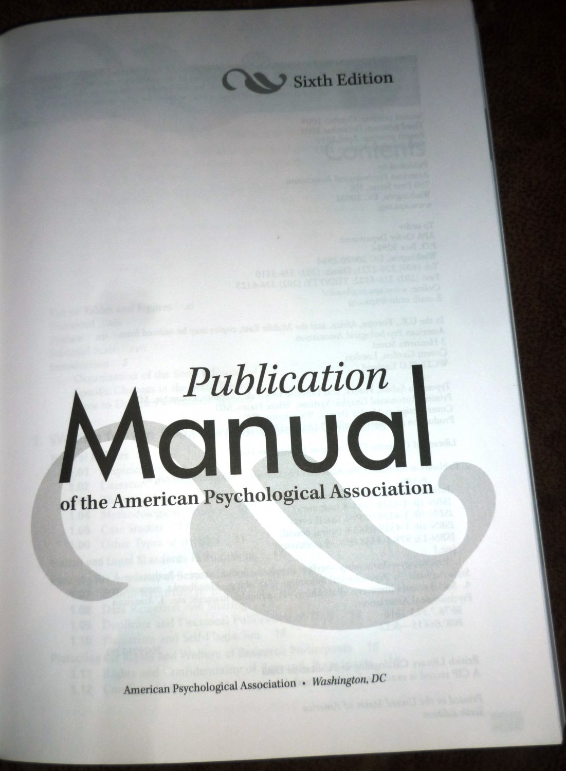 PUBLICATION MANUAL OF THE AMERICAN PSYCHOLOGICAL ASSOCIATIONS SIXTH EDITION