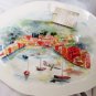 EFFETTI D'ARTE HANDMADE PORCELAIN ITALY PORTOFINO BIG OVAL PLATTER
