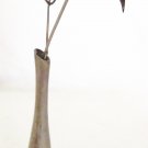 CHARMING SILVERPLATED BUD VASE WITH ROSE FIGURINE