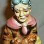 VINTAGE PORCELAIN GLAZED BISQUE FIGURINE OLD LADY WITH VEGETABLES CORN