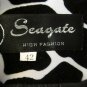 WOMAN'S SEAGATE HIGH FASHION TAILORED LONG JACKET COAT BLAZER BLACK & WHITE SZ M