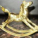 VINTAGE SOLID BRASS ROCKING HORSE COLLECTIBLE KIDS ROOM DECOR