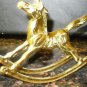 VINTAGE SOLID BRASS ROCKING HORSE COLLECTIBLE KIDS ROOM DECOR