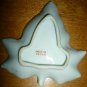 ANTIQUE PORCELAIN FIGURAL DISH MAPLE LEAF GREEN ROSES DISH JAPAN HAND PAINTED