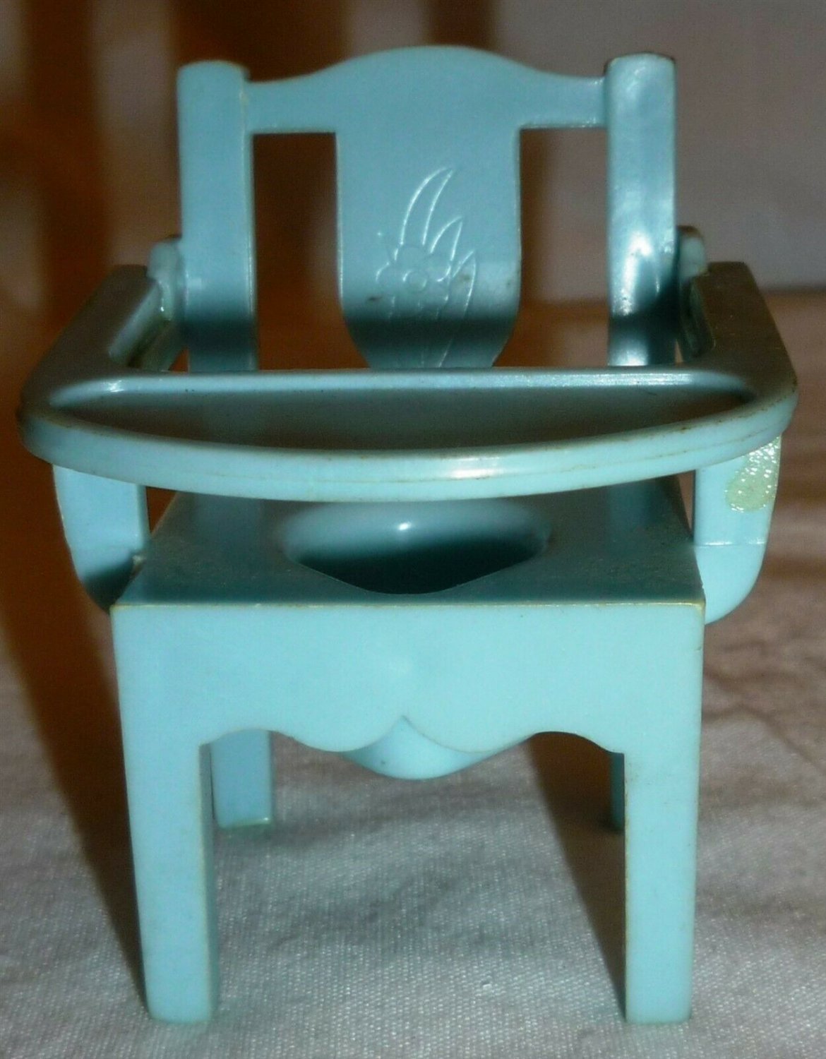 VINTAGE RENWAL BLUE BABY POTTY CHAIR PORTABLE COMMODE DOLLHOUSE MINIATURES BABY