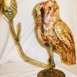 FORGED METAL ART SCULPTURE CANDLEHOLDER OWL