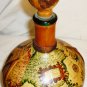 STUNNING VINTAGE LEATHER ENCASED WRAPPED BOTTLE DECANTER WORLD MAP ITALY