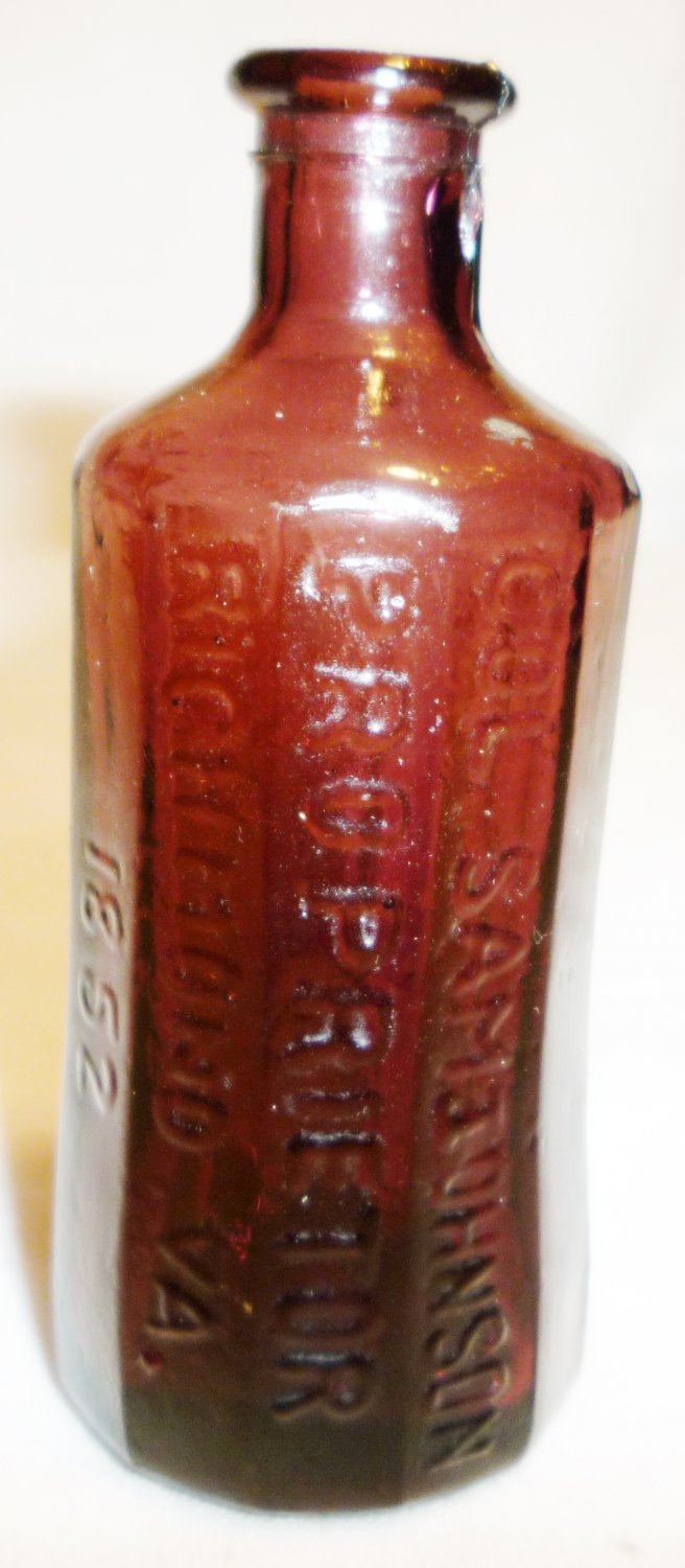 VINTAGE WHEATON MINIATURE BOTTLE PURPLE INDIAN VEGETABLE RICHMOND VA