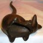 VINTAGE ANTIQUE WROUGHT IRON MOUSE FIGURINE TOILET PAPER HOLDER DOOR STOPPER