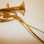 CHARMING BRASS FRENCH HORN CHRISTMAS TREE ORNAMENT