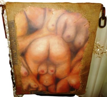 UNIQUE MIXED MEDIA 3D EROTIC PICTURE OIL ACRYLIC CANVAS ARTIST SIGNED