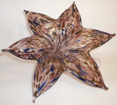 BEAUTIFUL MURANO SPECKLED GLASS DECORATIVE FLOWER FIGURINE