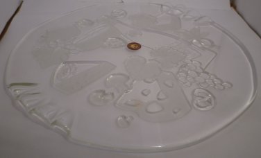 GORGEOUS WALTHER GLASS CHEESE & FRUIT PLATTER CHARCUTERIE BOARD GERMANY
