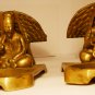 STUNNING SOLID BRASS ASHTRAY TOBACCO PIPE CIGARETTE HOLDER SET OF 2