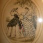 VINTAGE ANTIQUE LE FOLLET PRINT BY Print by Anais Coudoure Square FRAME BLUE