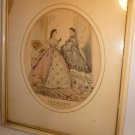 VINTAGE ANTIQUE LE FOLLET PRINT BY Print by Anais Coudoure Square FRAME PINK