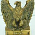 VINTAGE CAST BRASS COMMEMORATIVE COLONIAL VIRGINIA BOLD EAGLE BOOK END STOPPER
