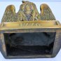 VINTAGE CAST BRASS COMMEMORATIVE COLONIAL VIRGINIA BOLD EAGLE BOOK END STOPPER