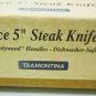 PORTERHOUSE HIGH-CARBON STAINLESS STEEL 4 STEAK KNIFES 5" TRAMONTINA BRAZIL