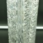 VINTAGE BOHEMIAN HEAVY LEAD CRYSTAL CYLINDRICAL ENTRICATED VASE
