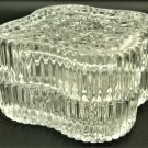 BEAUTIFUL VINTAGE CRYSTAL GLASS SQUARE JEWELRY VANITY BOX