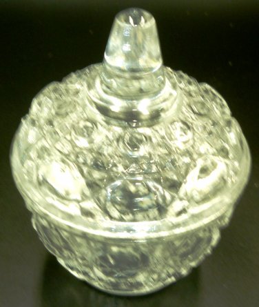 ANTIQUE CRYSTAL INTRICATED LIDDED SALT CELLAR SMALL RING BOX