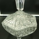 VINTAGE CRYSTAL GLASSES FOOTED LIDDED CANDY COOKIE DISH JAR