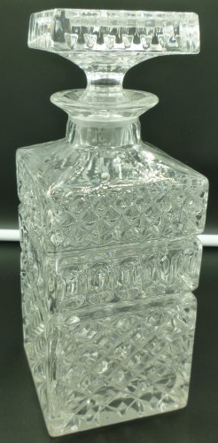 VINTAGE GLASS CRYSTAL PRESSED LIQUOR DECANTER