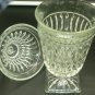 STUNNING VINTAGE CRYSTAL LIKE PRESSED GLASS LIDDED URN