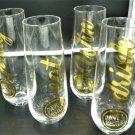 STEMLESS WINE GLASSES FLUTE SET OF 4 DAVE & BUSTERS Drink Eat Play Win