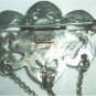 ANTIQUE BAROQUE STERLING SILVER CHATELAIN PIN BROOCH PENCIL SNUFF BOX PIN BOX
