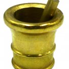 MINIATURE DOLLHOUSE SOLID BRASS MORTAR AND PESTLE SET