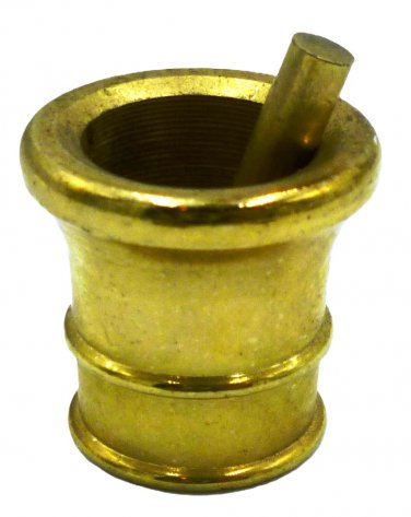 MINIATURE DOLLHOUSE SOLID BRASS MORTAR AND PESTLE SET