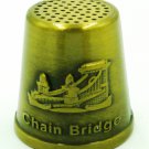 COLLECTIBLE THIMBLE TRAVEL MEMORABILIA BUDAPEST HUNGARY CHAIN BRIDGE BRASS