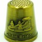COLLECTIBLE THIMBLE TRAVEL MEMORABILIA BUDAPEST HUNGARY CHAIN BRIDGE BRASS
