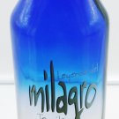 COLLECTIBLE BLUE GLASS LIQUOR BOTTLE MILAGRO REPOSADO TEQUILA 750ML