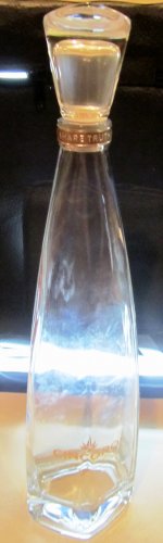 COLLECTIBLE EMPTY CLEAR GLASS LIQUOR BOTTLE CINCORO BLANCO TEQUILA MEXICO