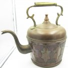 ANTIQUE VINTAGE BRASS COPPER KETTLE TEAPOT