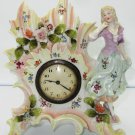 CHARMING PORCELAIN CLOCK & VASE COMBINATION VICTORIAN LOOK