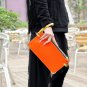 Neon Envelop Clutch with Seahorse Zipper (Orange)