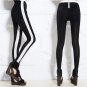 Legging with White Stripe on Both Sides (Black/White) Size: F