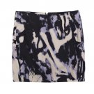 Mini Skirt with Abstract Print (Purple) Size: M