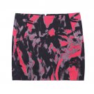 Mini Skirt with Abstract Print (Red) Size: M