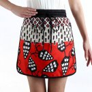 Planting Print Skirt (Red) Size: M