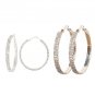 2 Pairs Of Double Tier Swarovski Crystal Elements Earrings