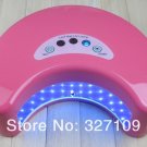 Pink 12W LED Gel Nail Art Lamp Portable Nail Dryer Curing Home / Salon Two Hand One Time